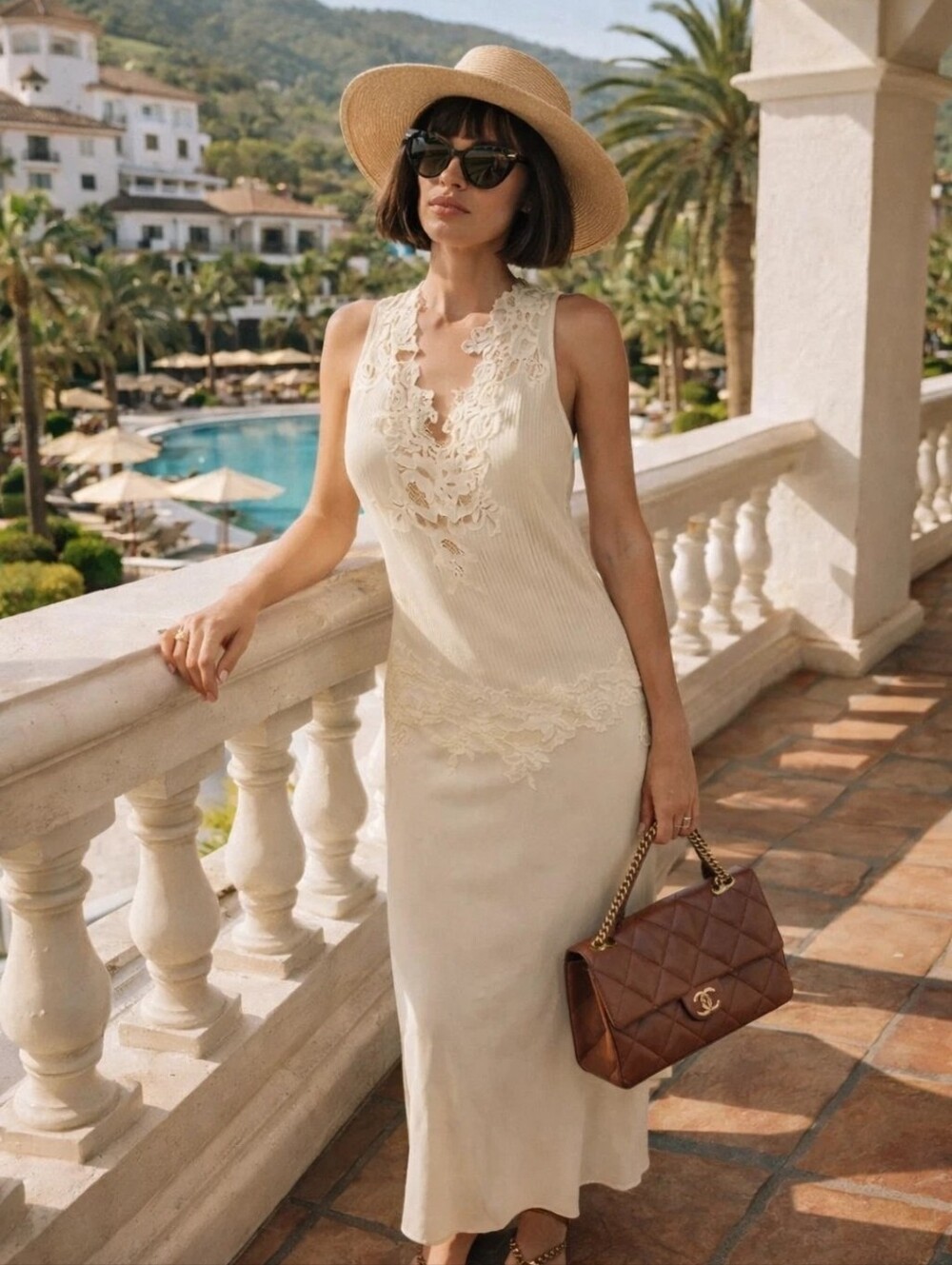 ZARA NEW WOMAN PLEATED LACE MIDI DRESS FLORAL BEIGE MARL sz S 5344/137/720